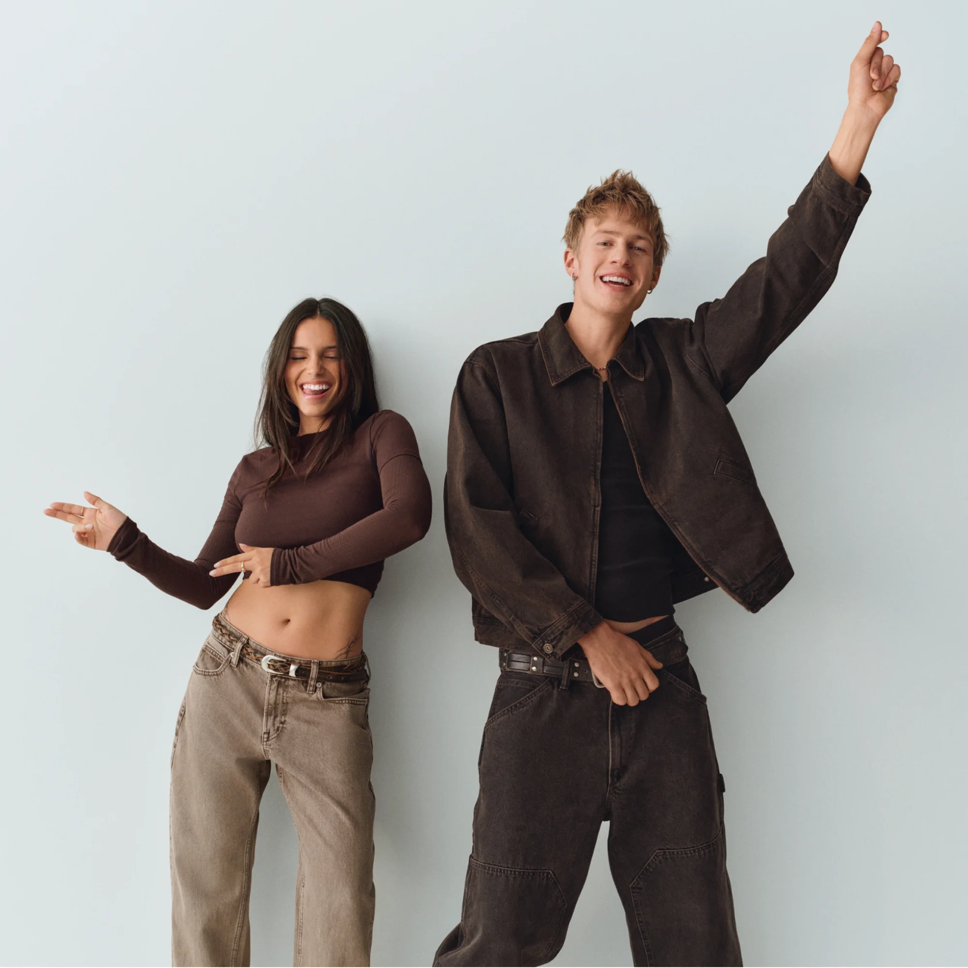 Inde Navarette and Malcolm Todd modeling Gap apparel